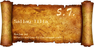 Sallay Tilla névjegykártya